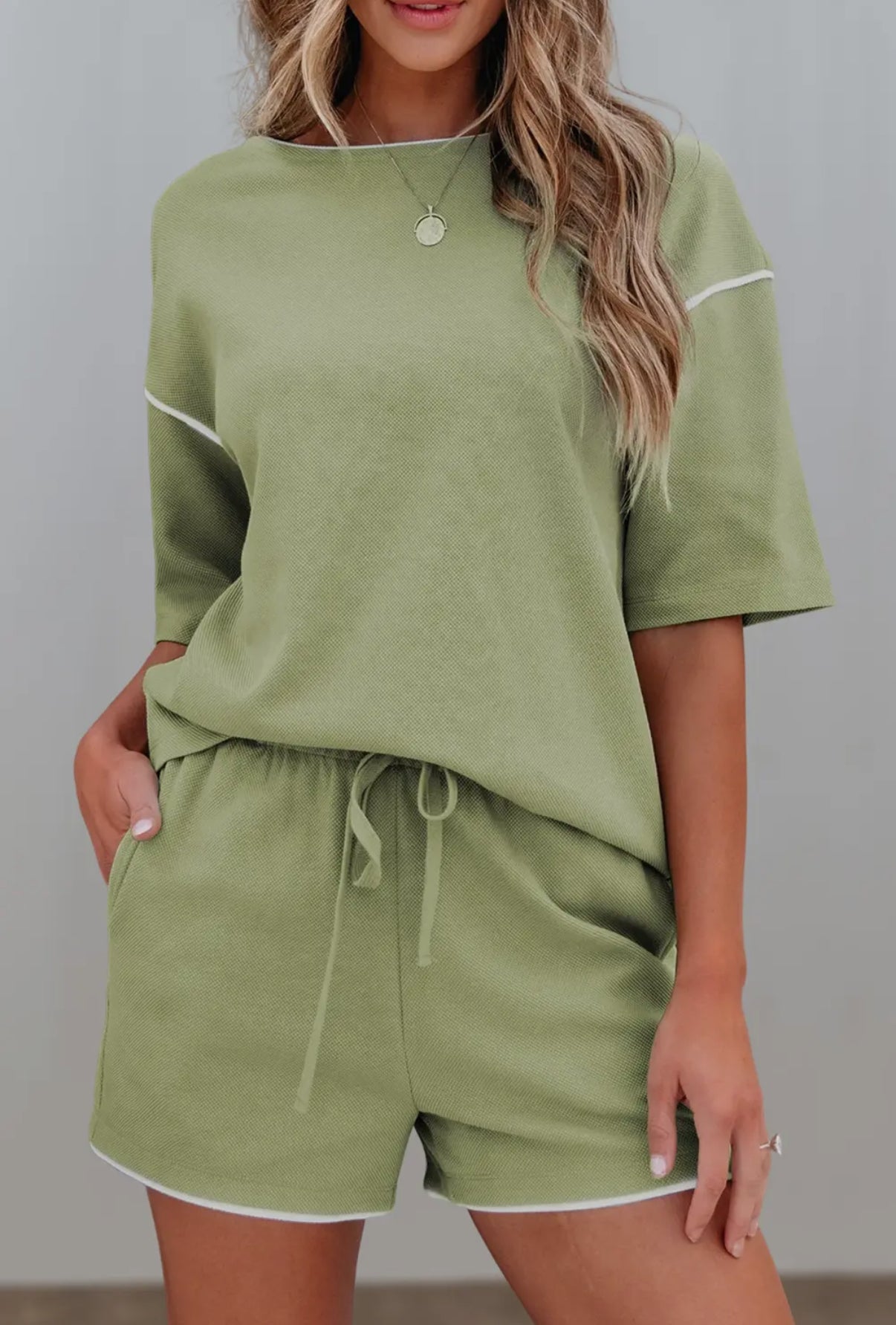 Green Tee & Shorts Set