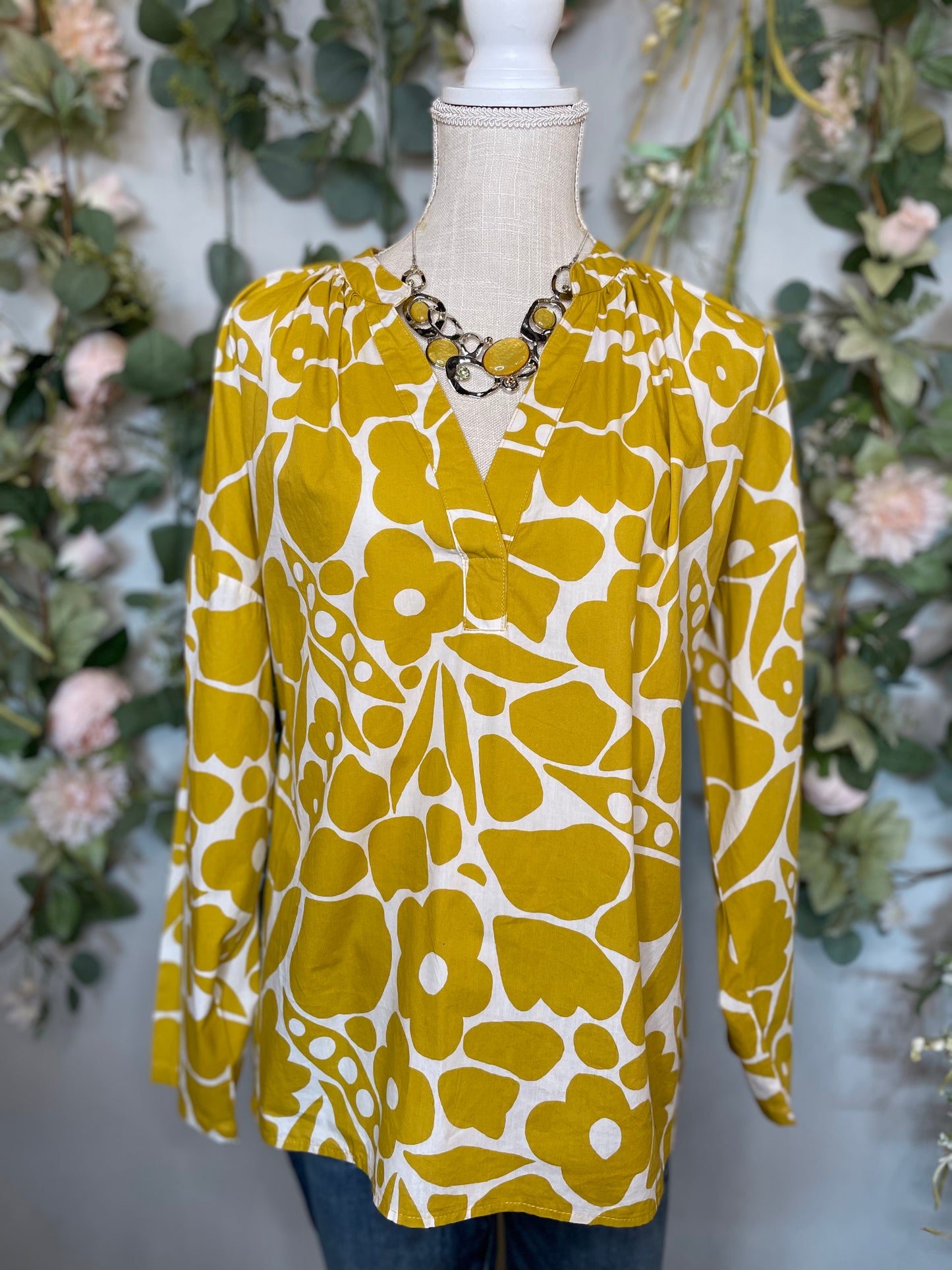 Yellow Floral Blouse