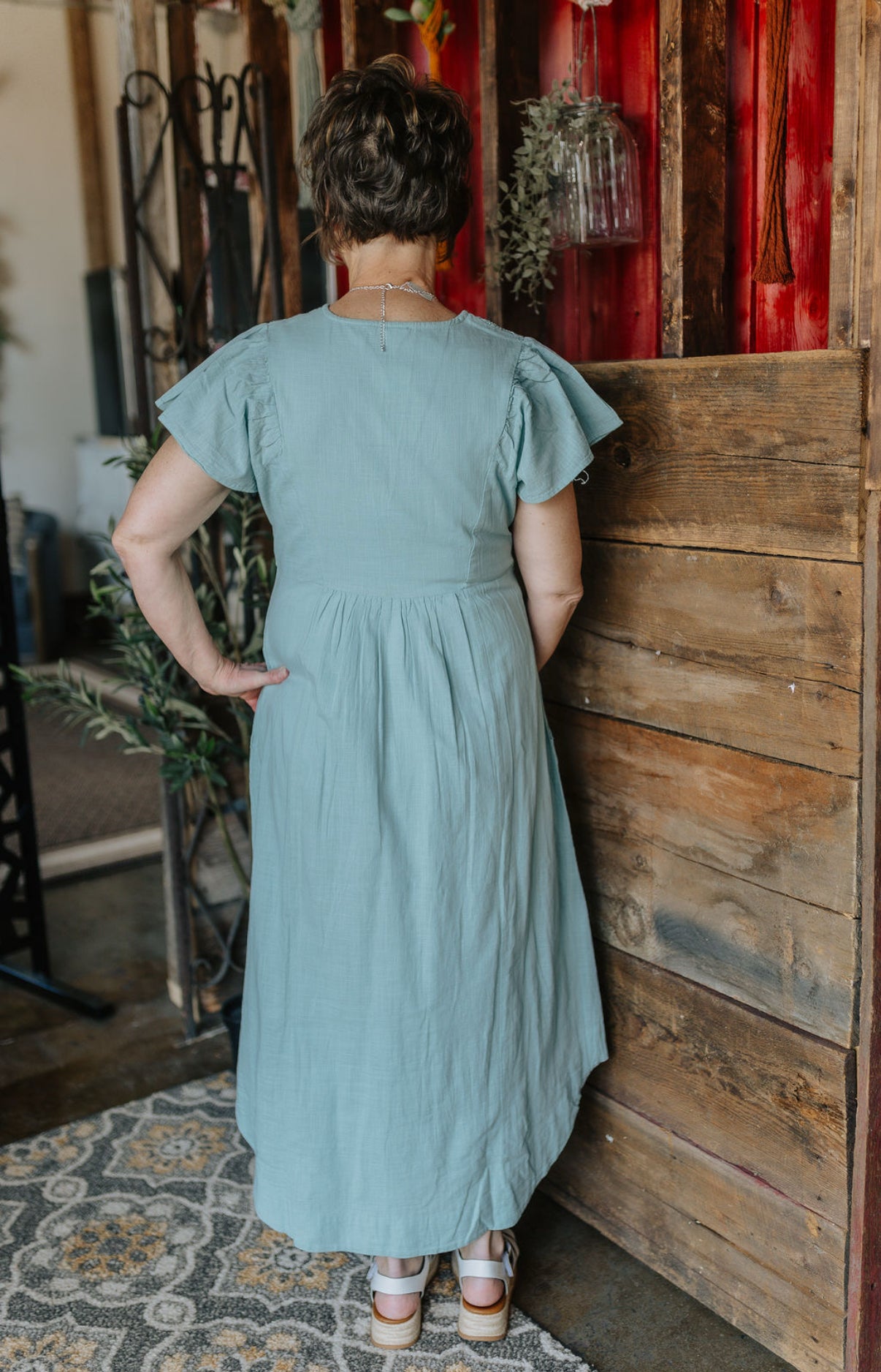 Cotton Midi Button Down Dress
