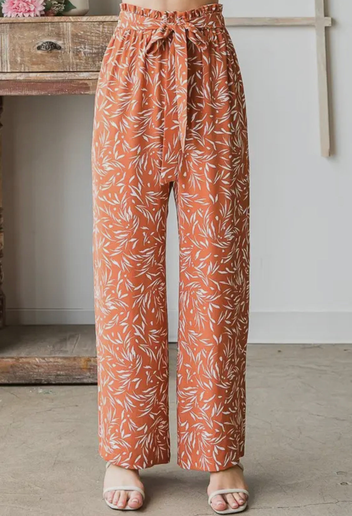 Orange Geometric Pants