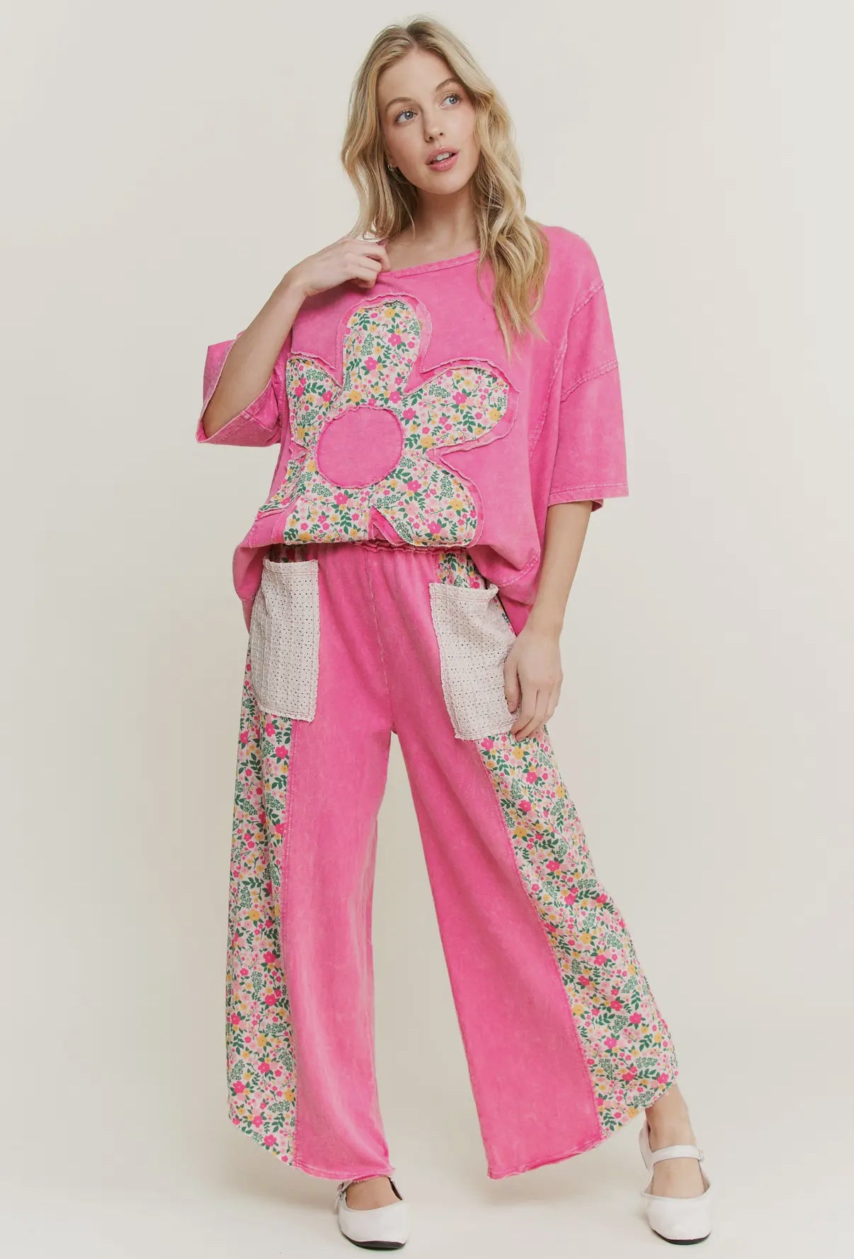Hot Pink Floral Pant