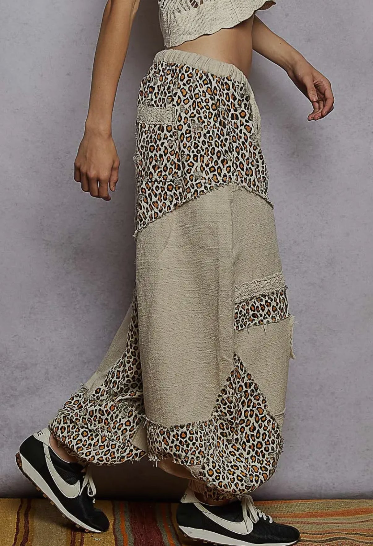 Almond Animal Print Jogger