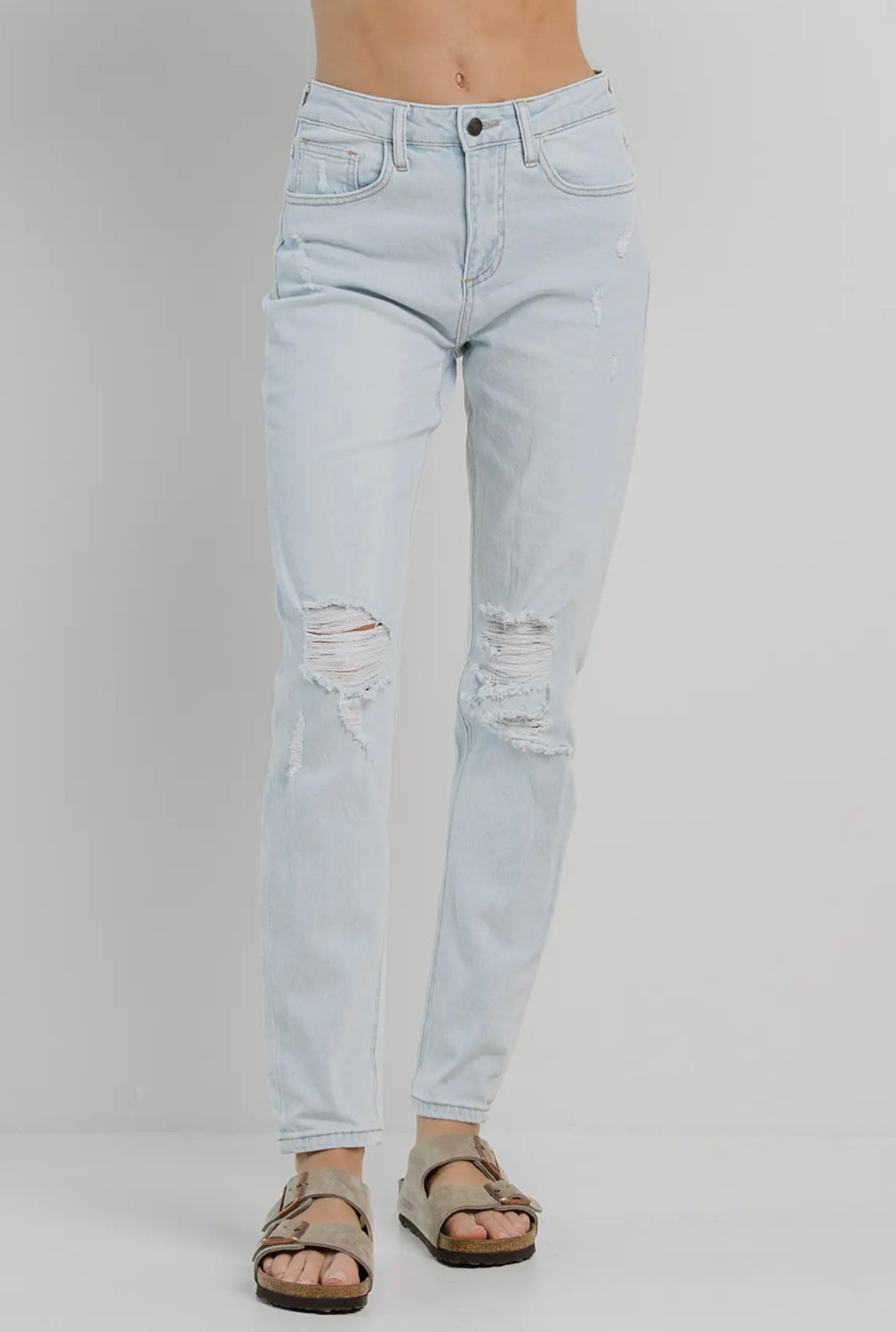 High Rise Light Wash Jean