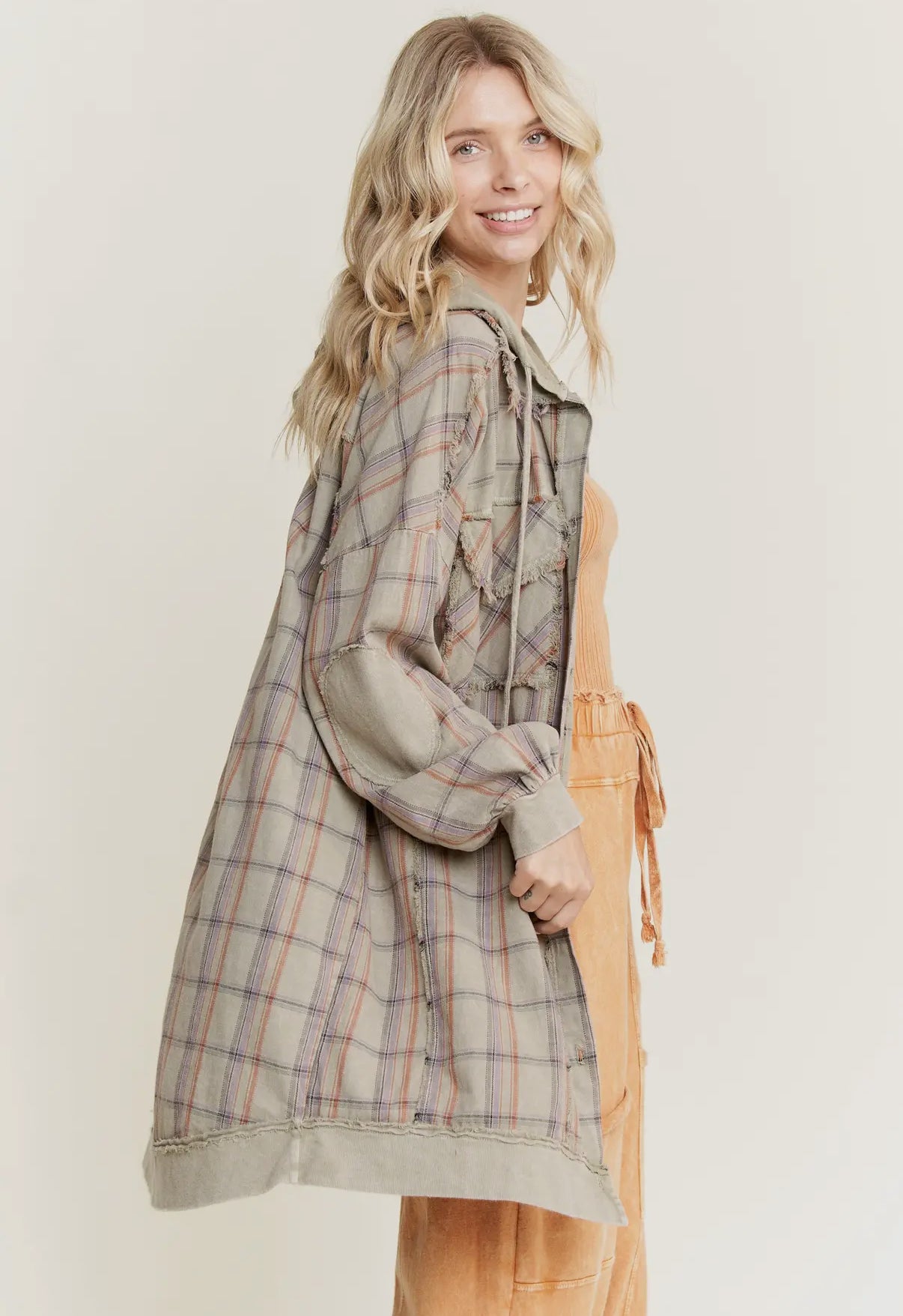 Vintage Olive Plaid Shacket