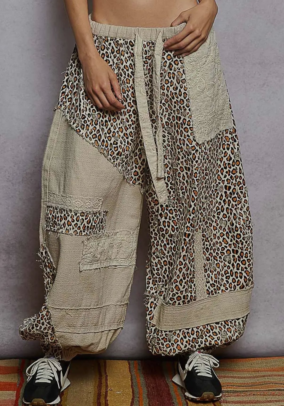 Almond Animal Print Jogger