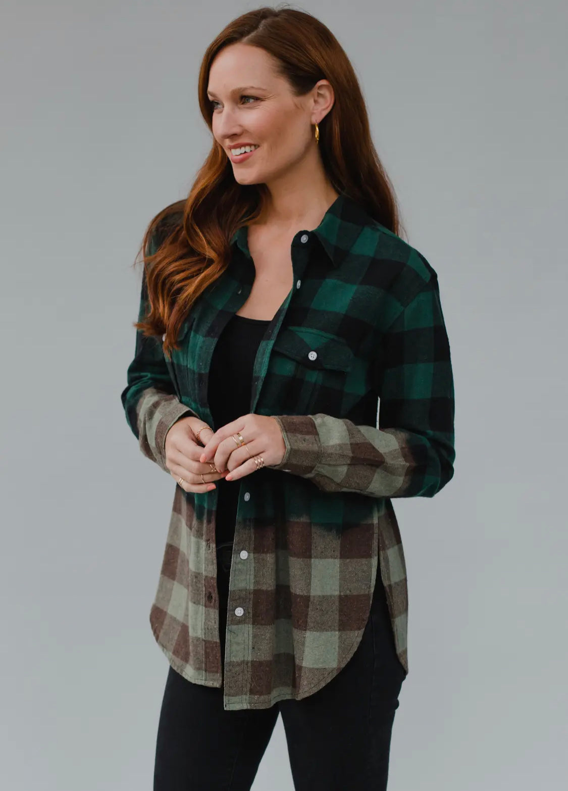 Brooke’s Green & Black Flannel