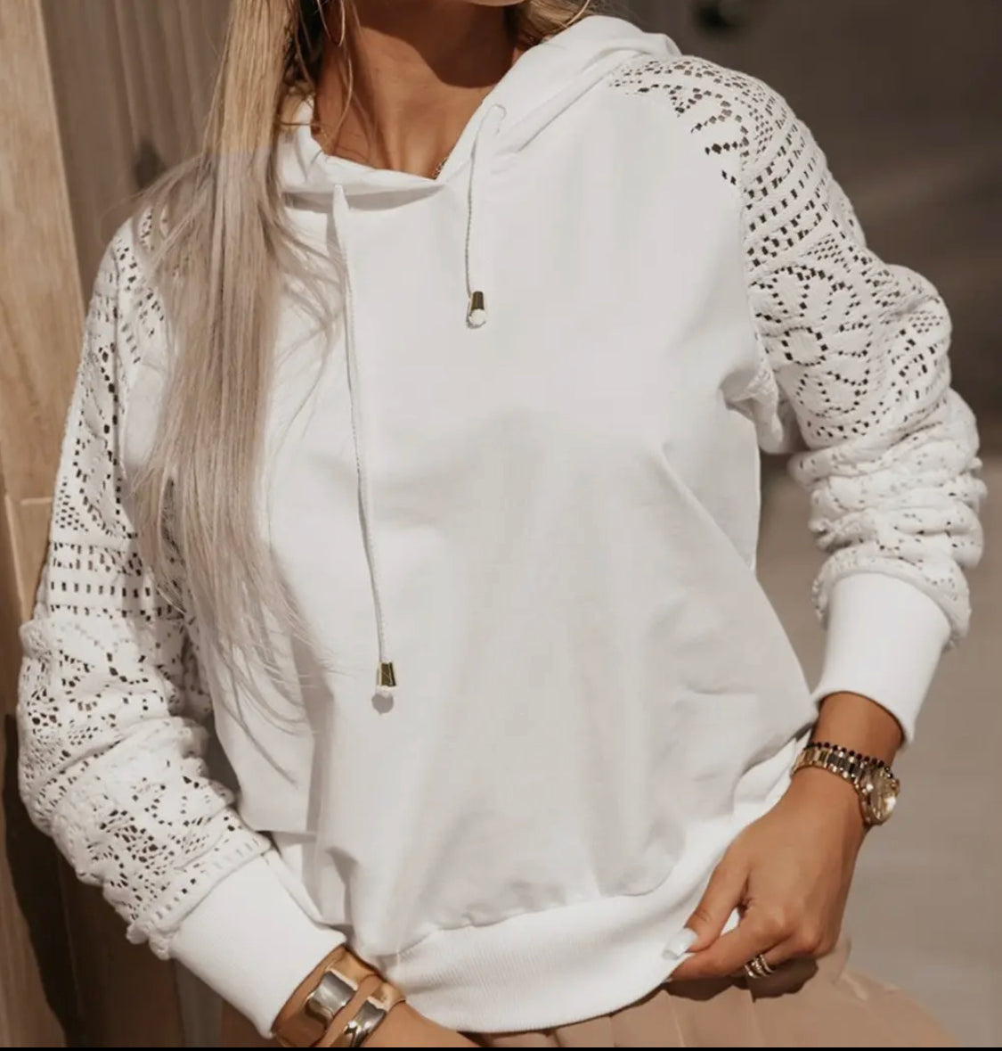 Lace Sleeve Hoodie