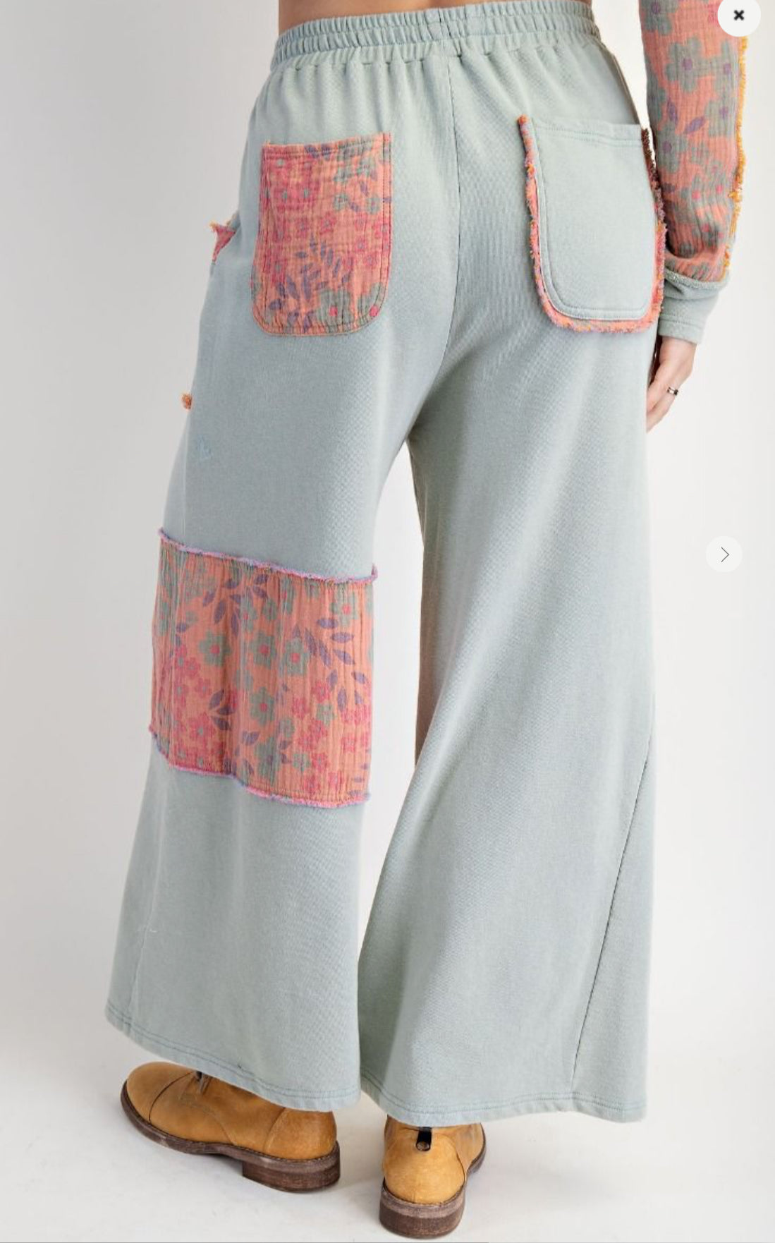 Washed Sage Floral Pants