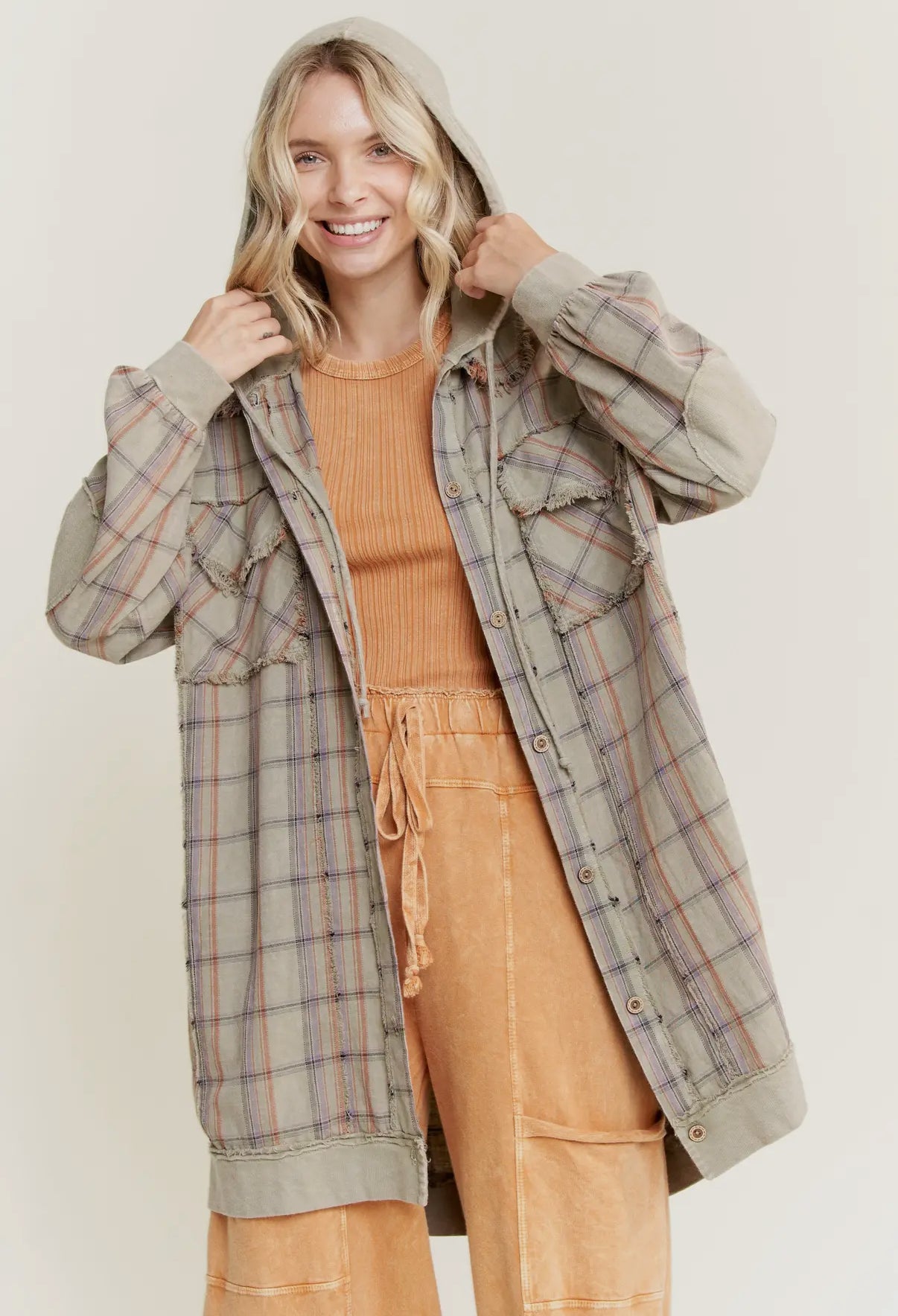 Vintage Olive Plaid Shacket