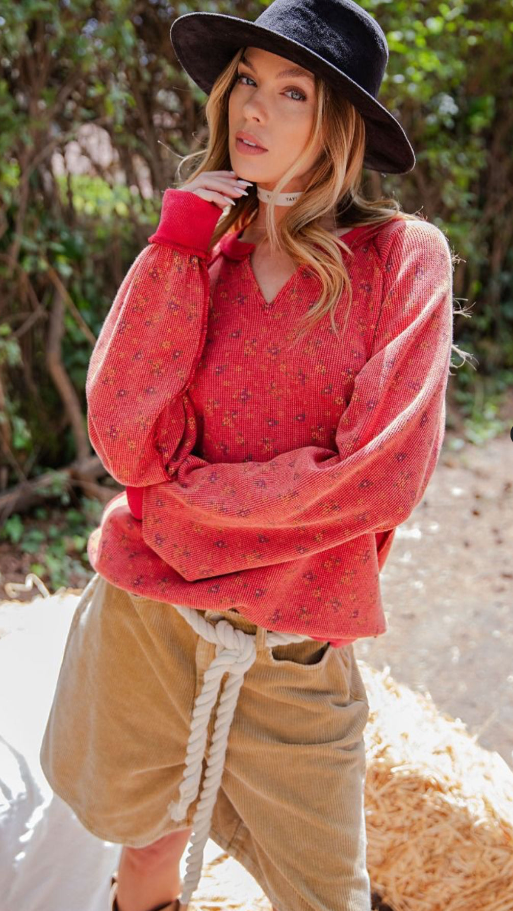 Boho Red Floral Thermal