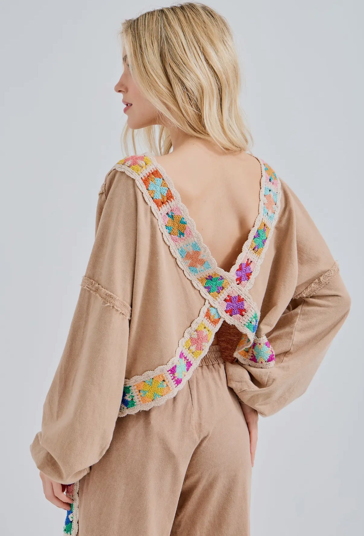 Reversible Crisscross Crochet Top - Natural