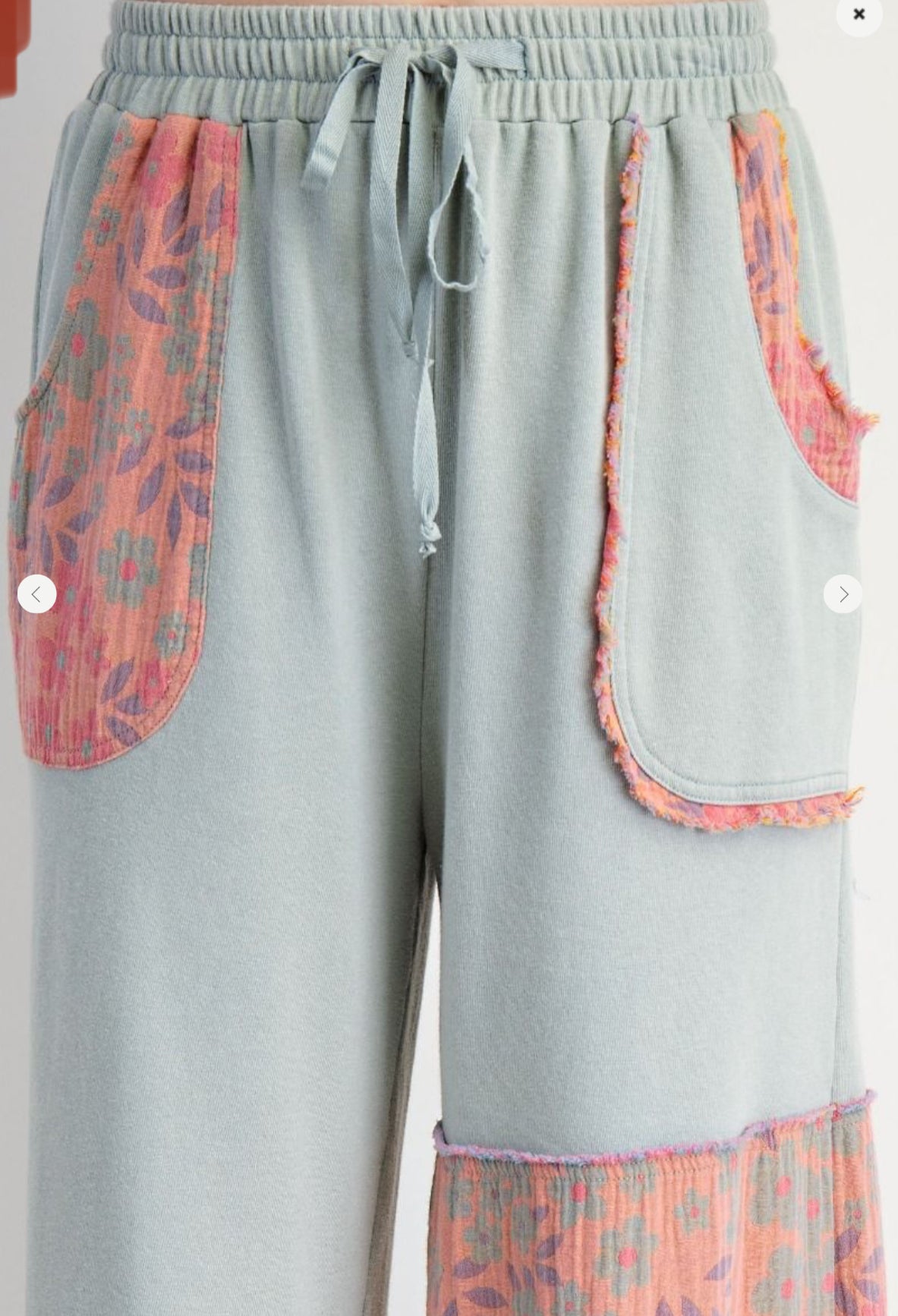 Washed Sage Floral Pants