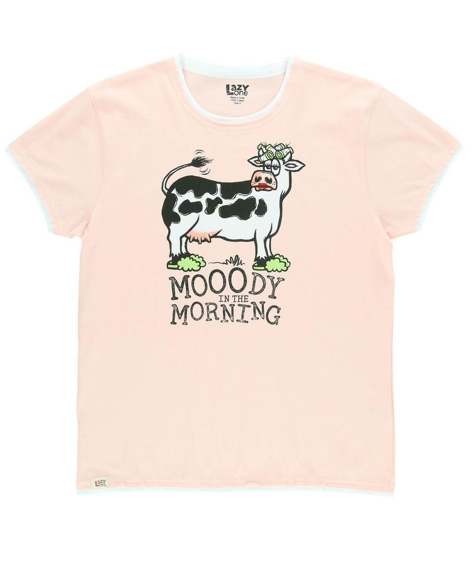 Moody in the Moring Cow PJ Shirt