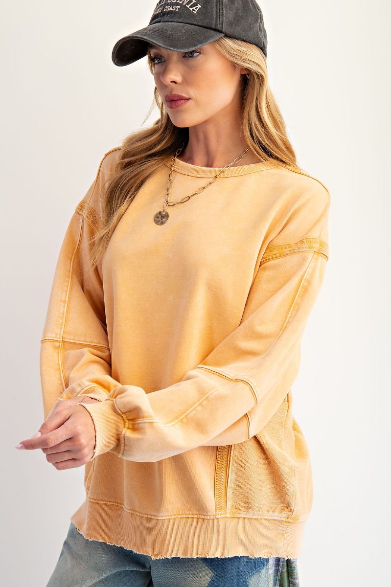 Honey Crochet Back Crewneck