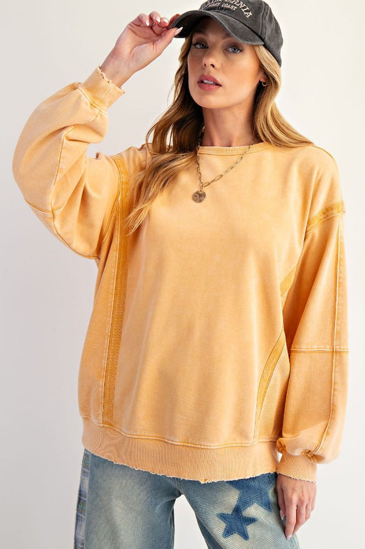 Honey Crochet Back Crewneck