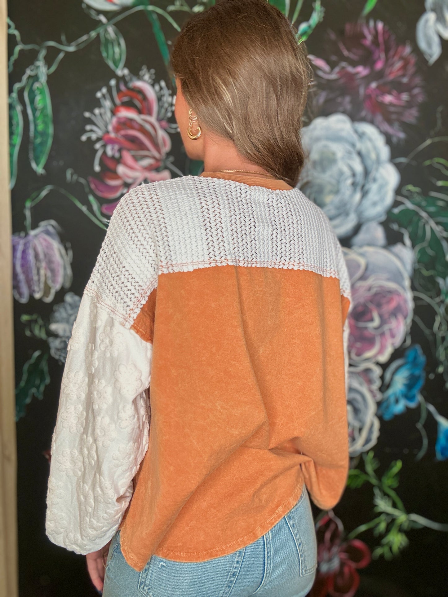 Orange Flower Patch Longsleeve