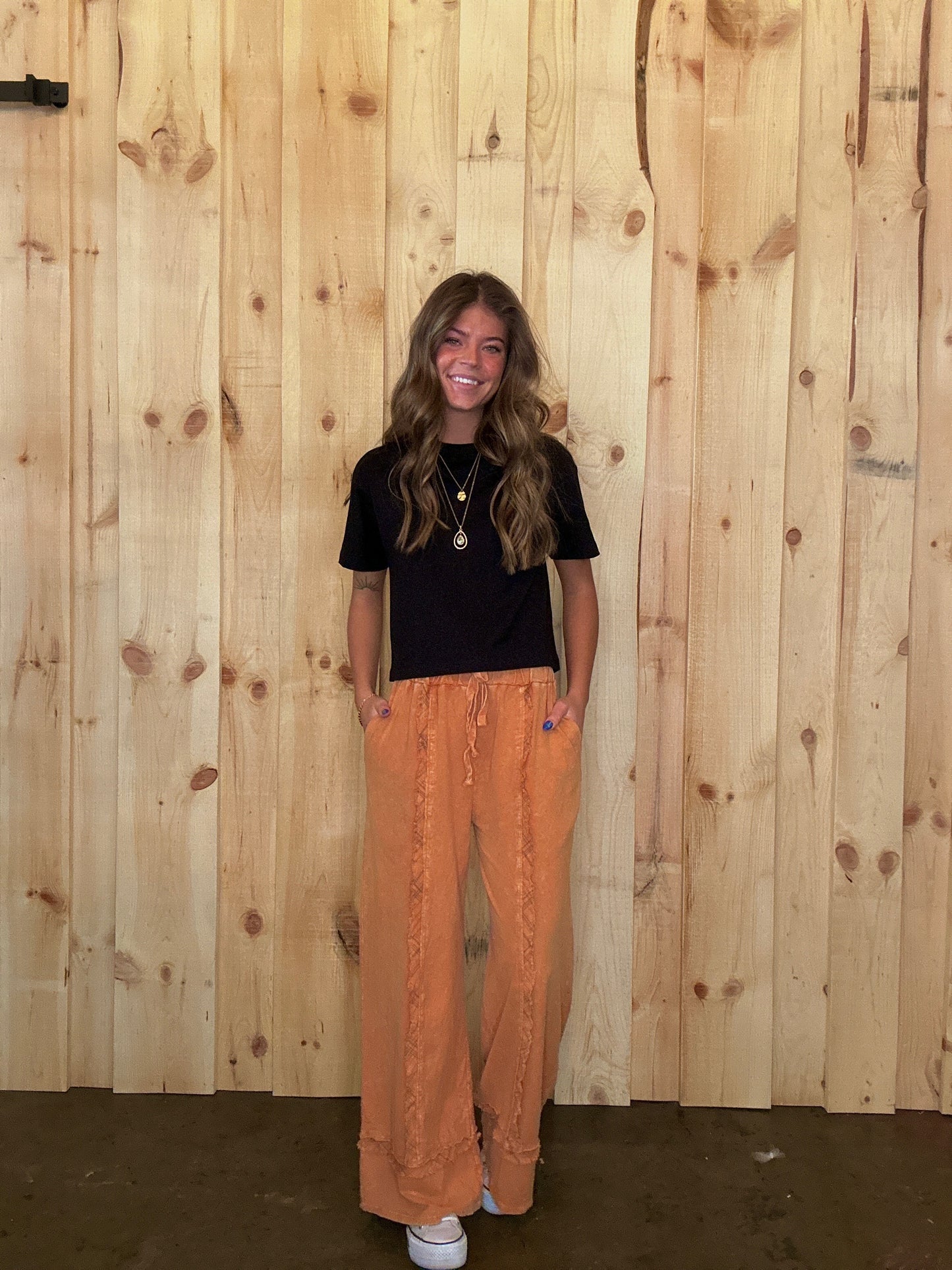 Butterscotch Plaid Seam Pants