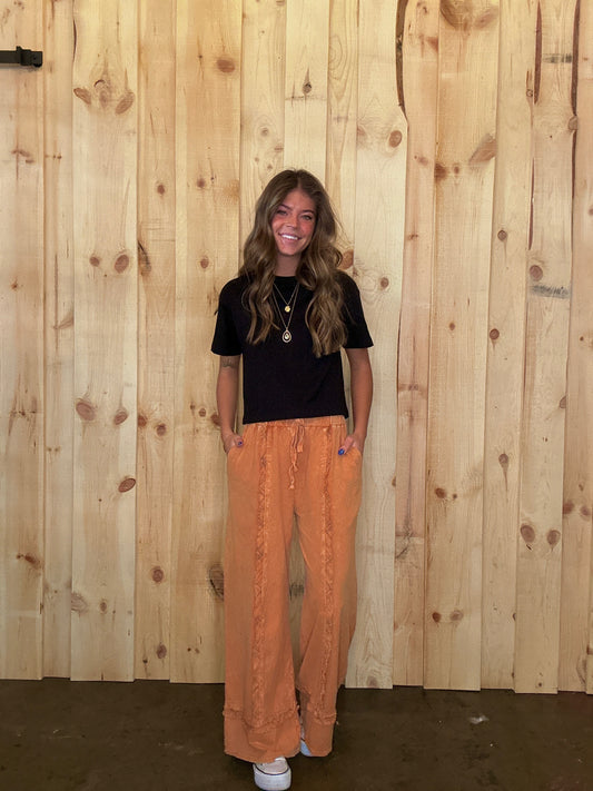 Butterscotch Plaid Seam Pants