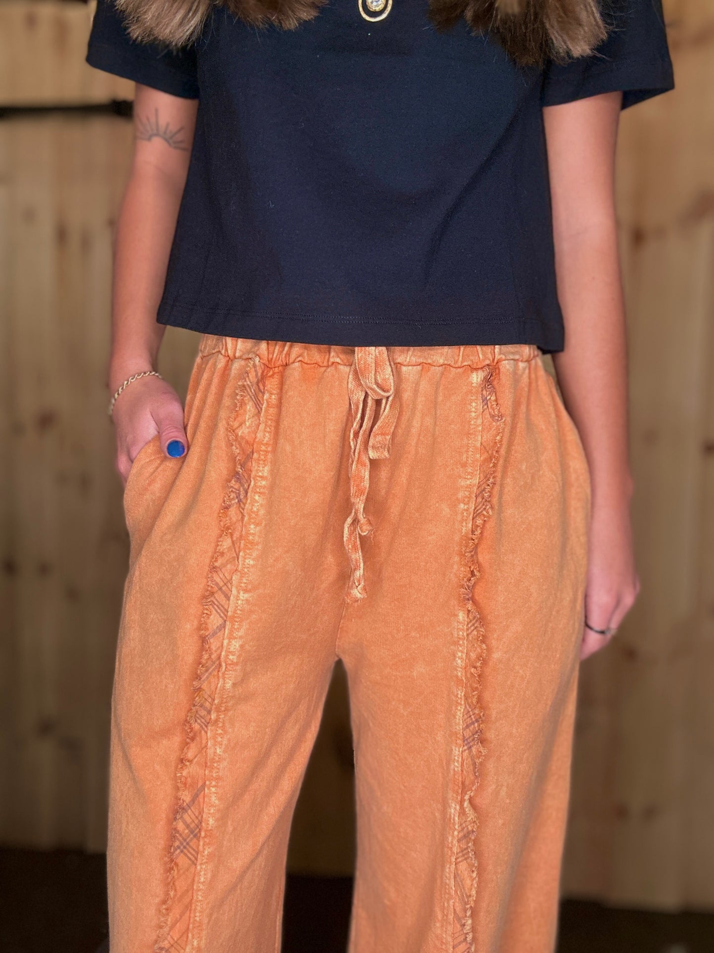 Butterscotch Plaid Seam Pants