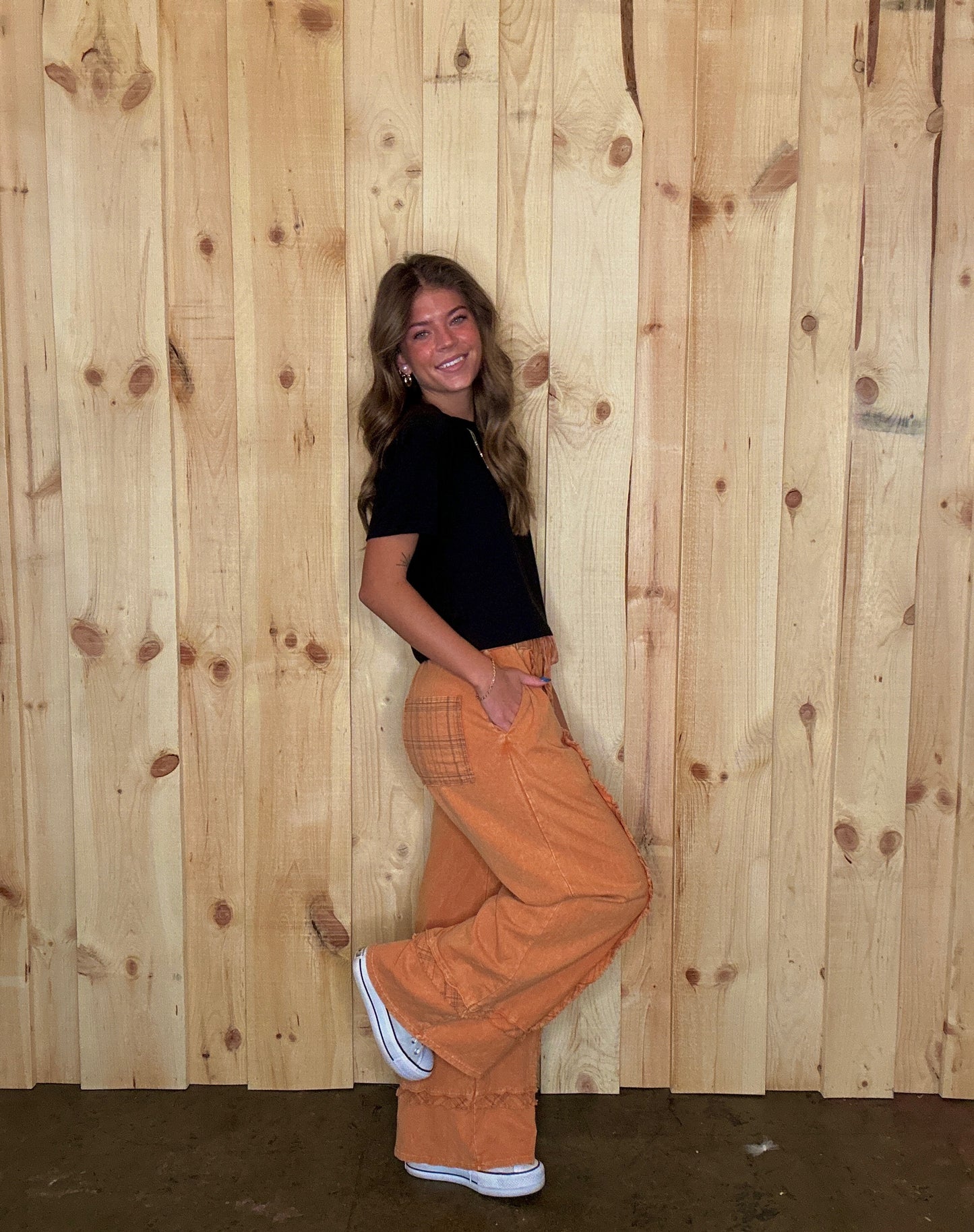 Butterscotch Plaid Seam Pants