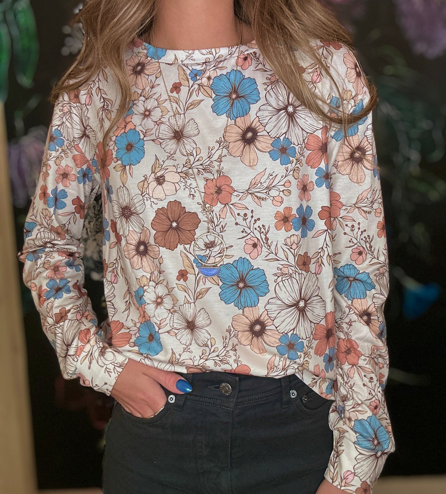 Cream Floral Longsleeve