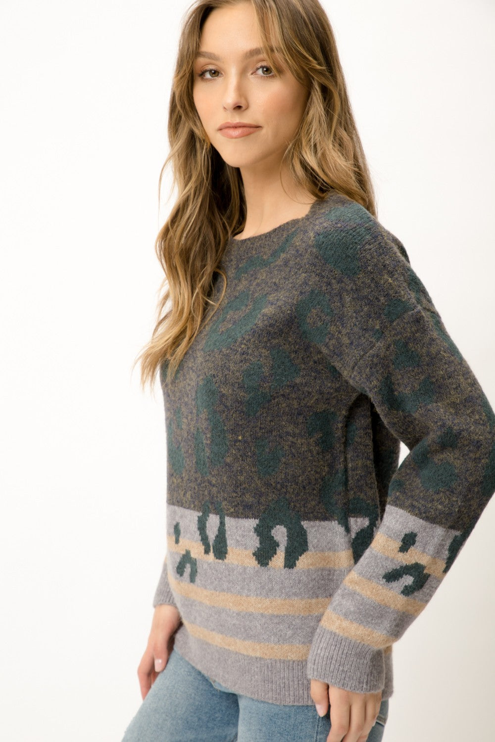Leopard Stripe Sweater