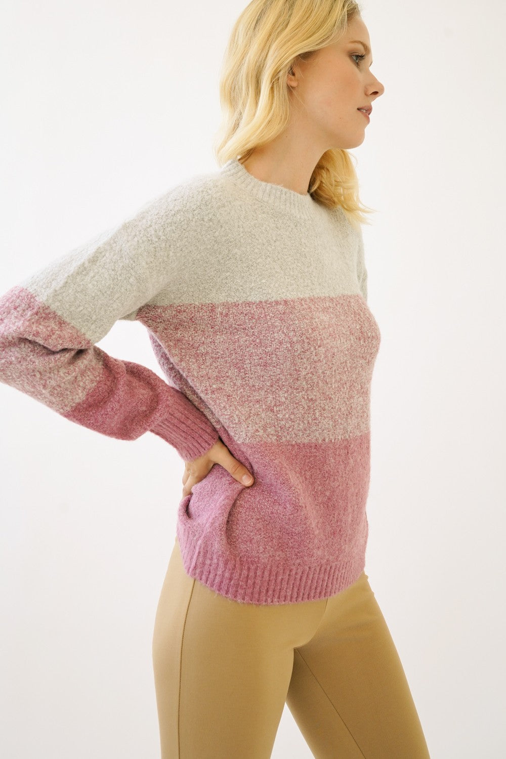 Raspberry Pink Block Sweater