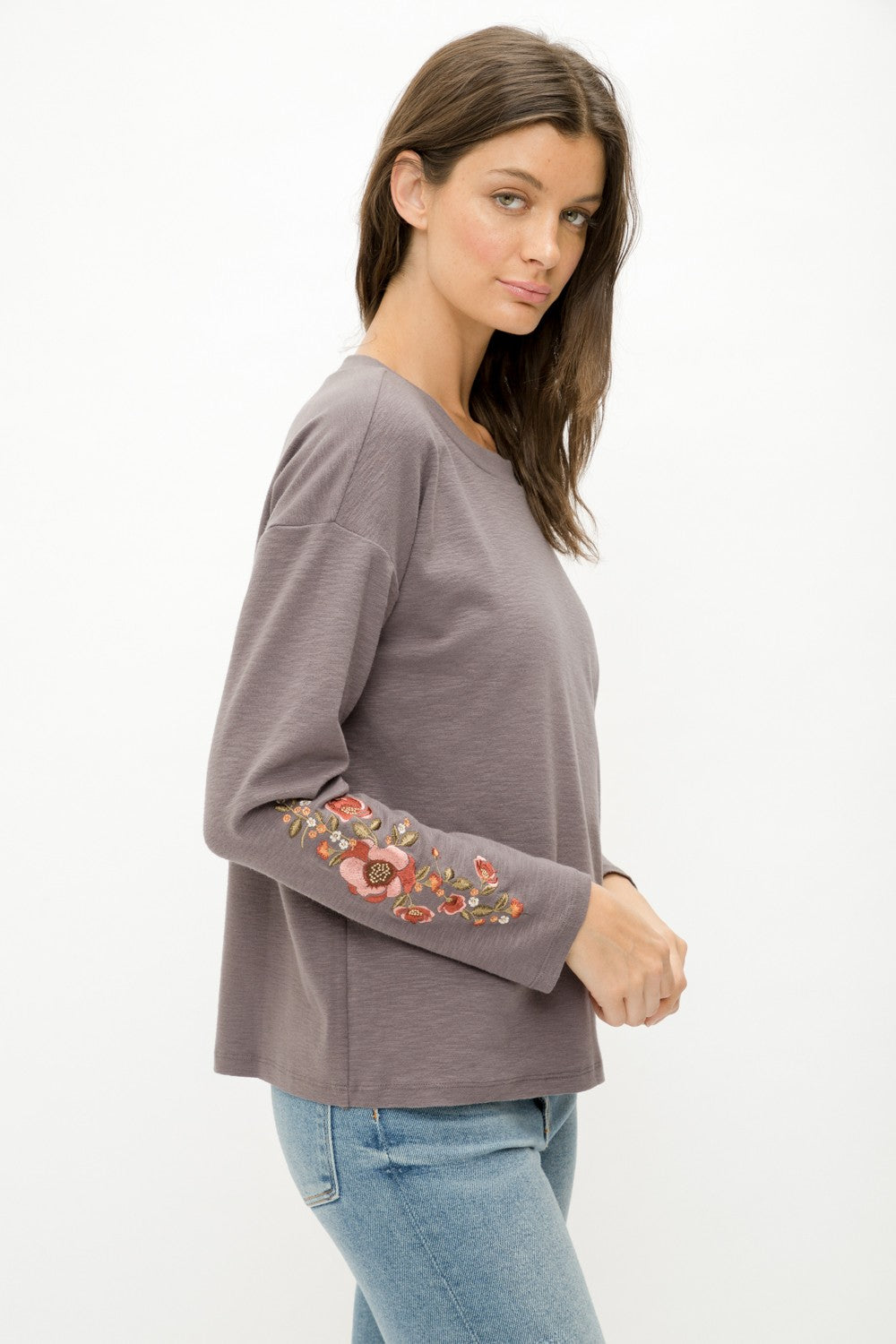 Charcoal Embroidered Longsleeve