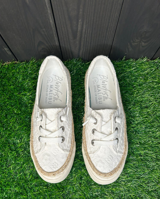 White and Jute Slip-On