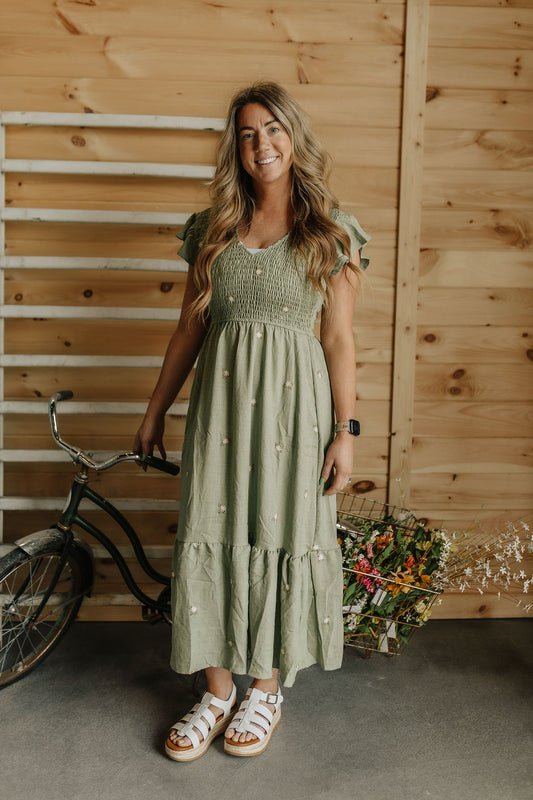 Light Green Little Floral Dress