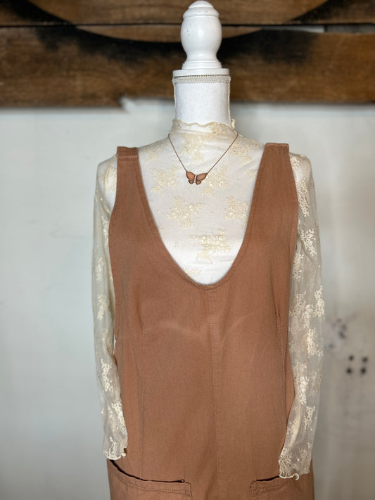 Beige Lace Sheer Top