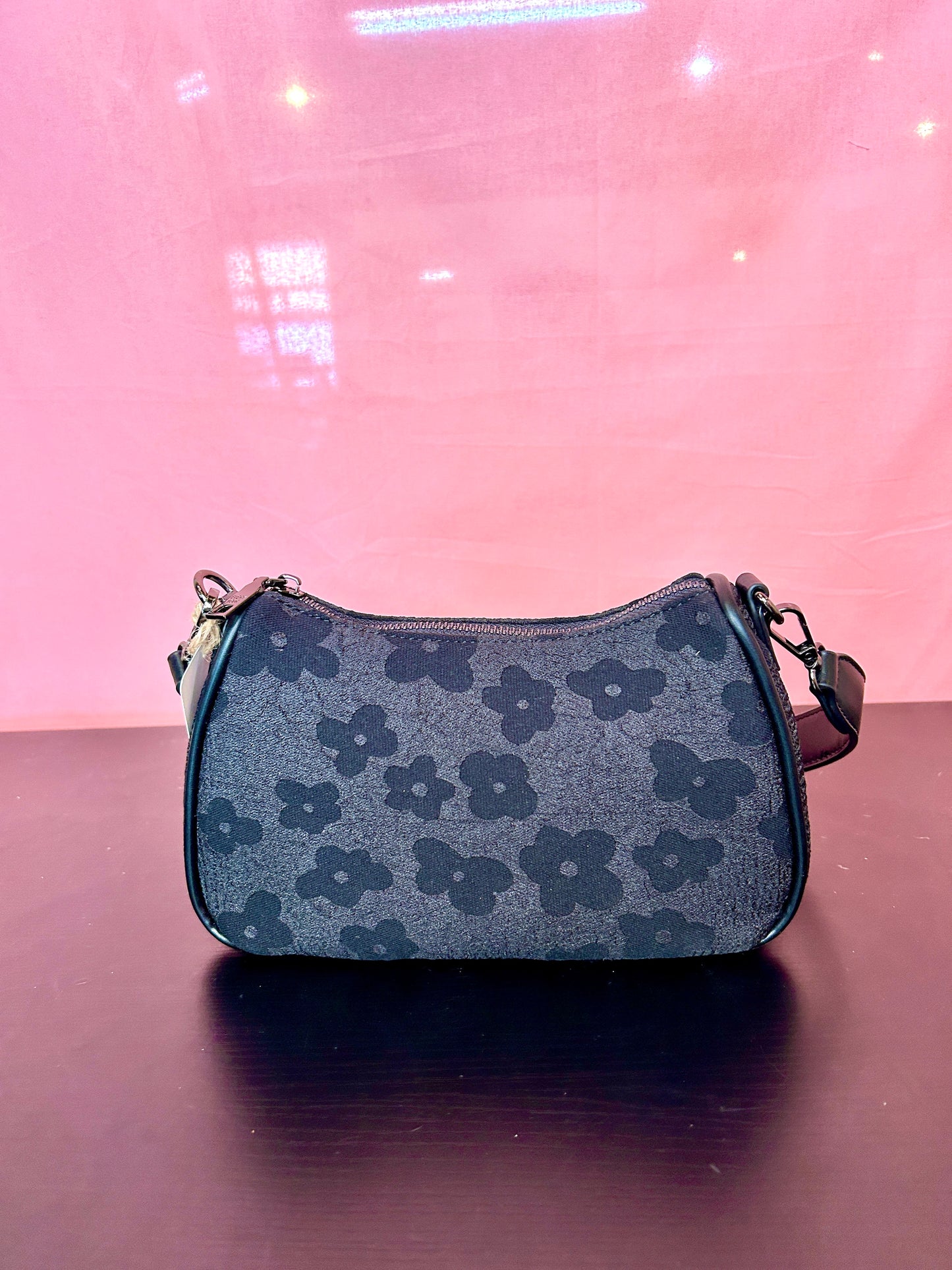 Dainty Black Floral Purse