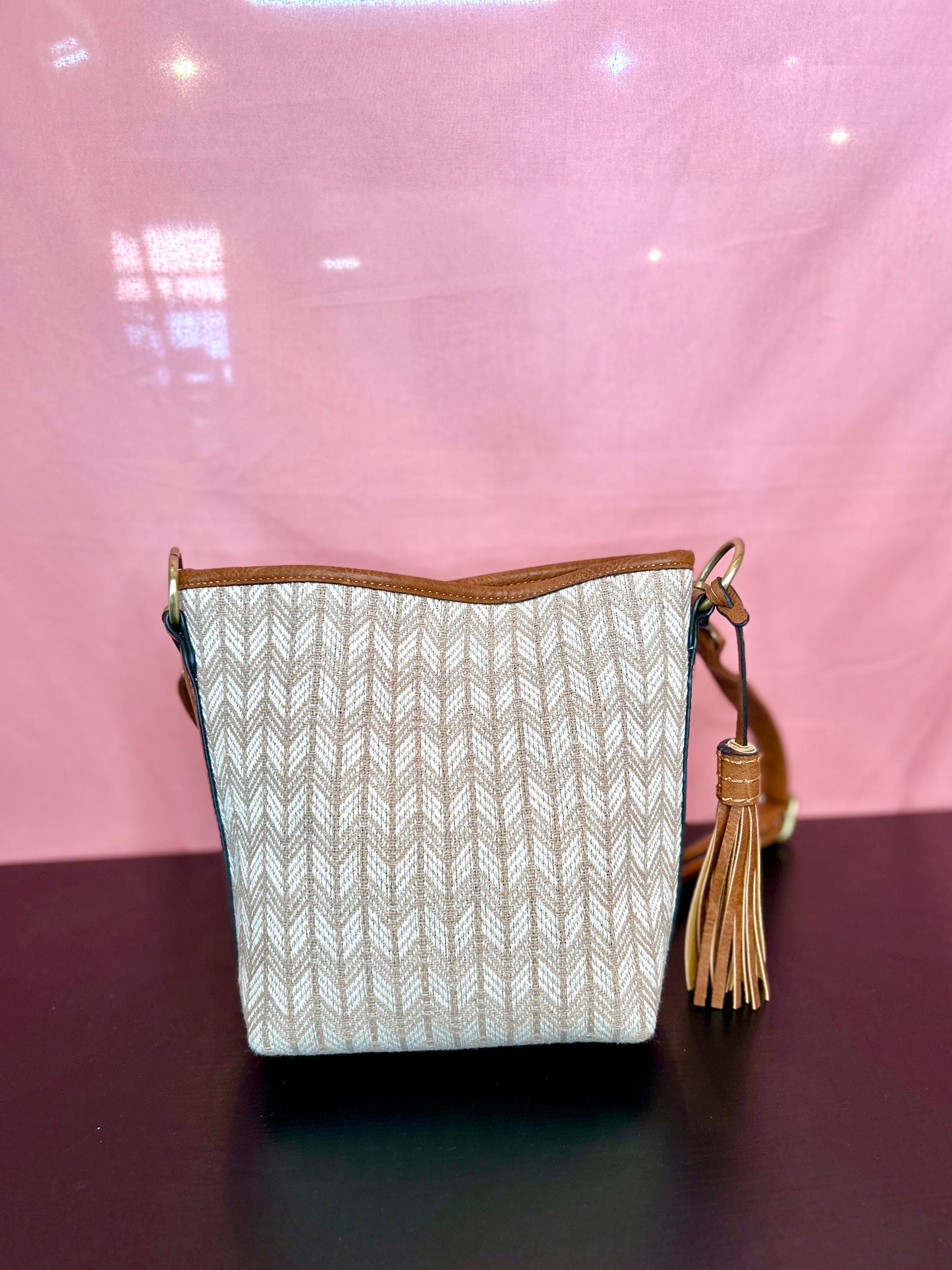 Taupe Chevron Purse