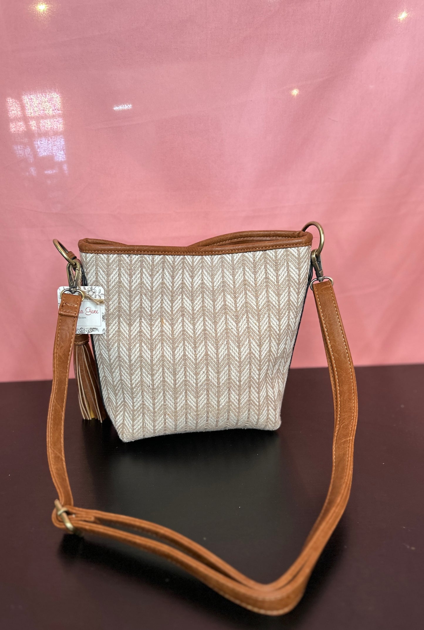 Taupe Chevron Purse