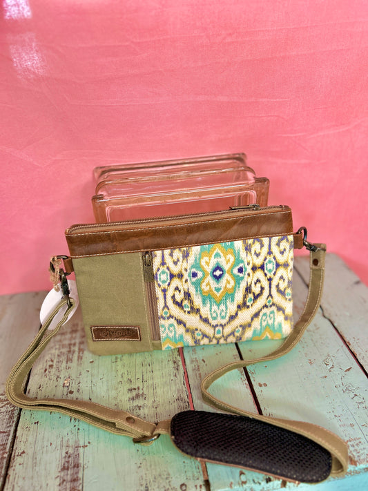 Mini Yellow and Teal Pattern Purse