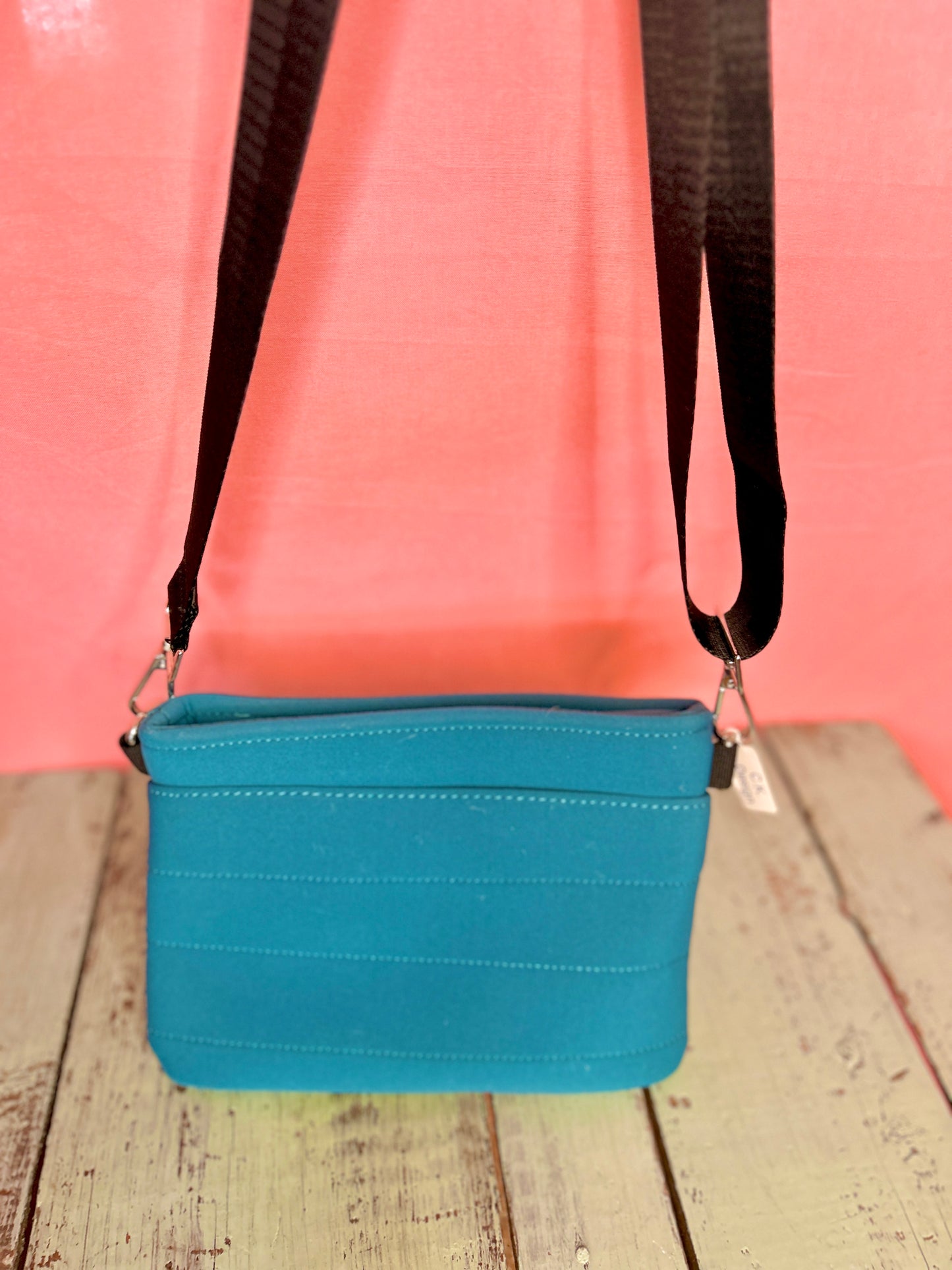 Teal Stripe Purse