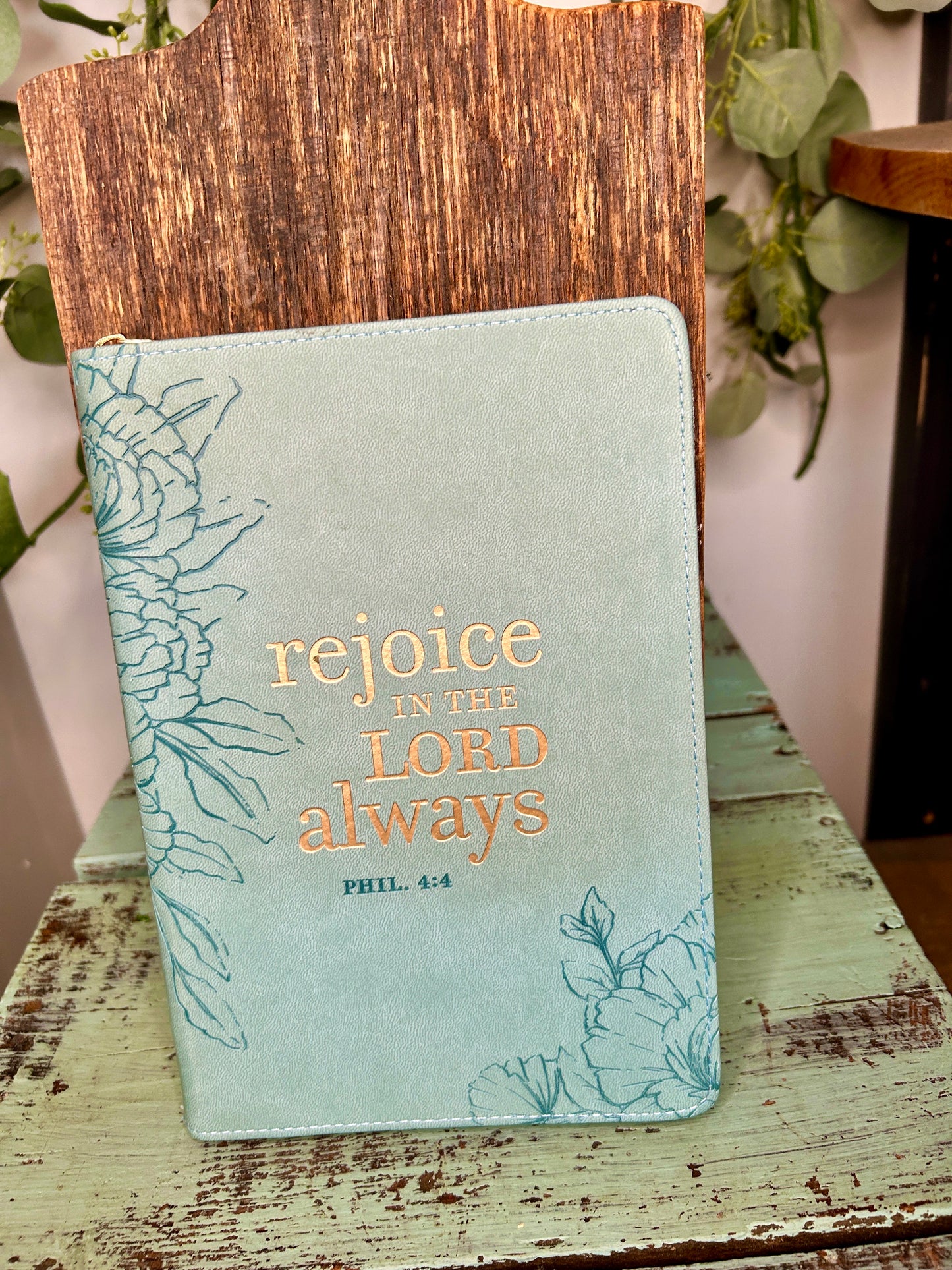 Leather Journal- Rejoice in the Lord Always