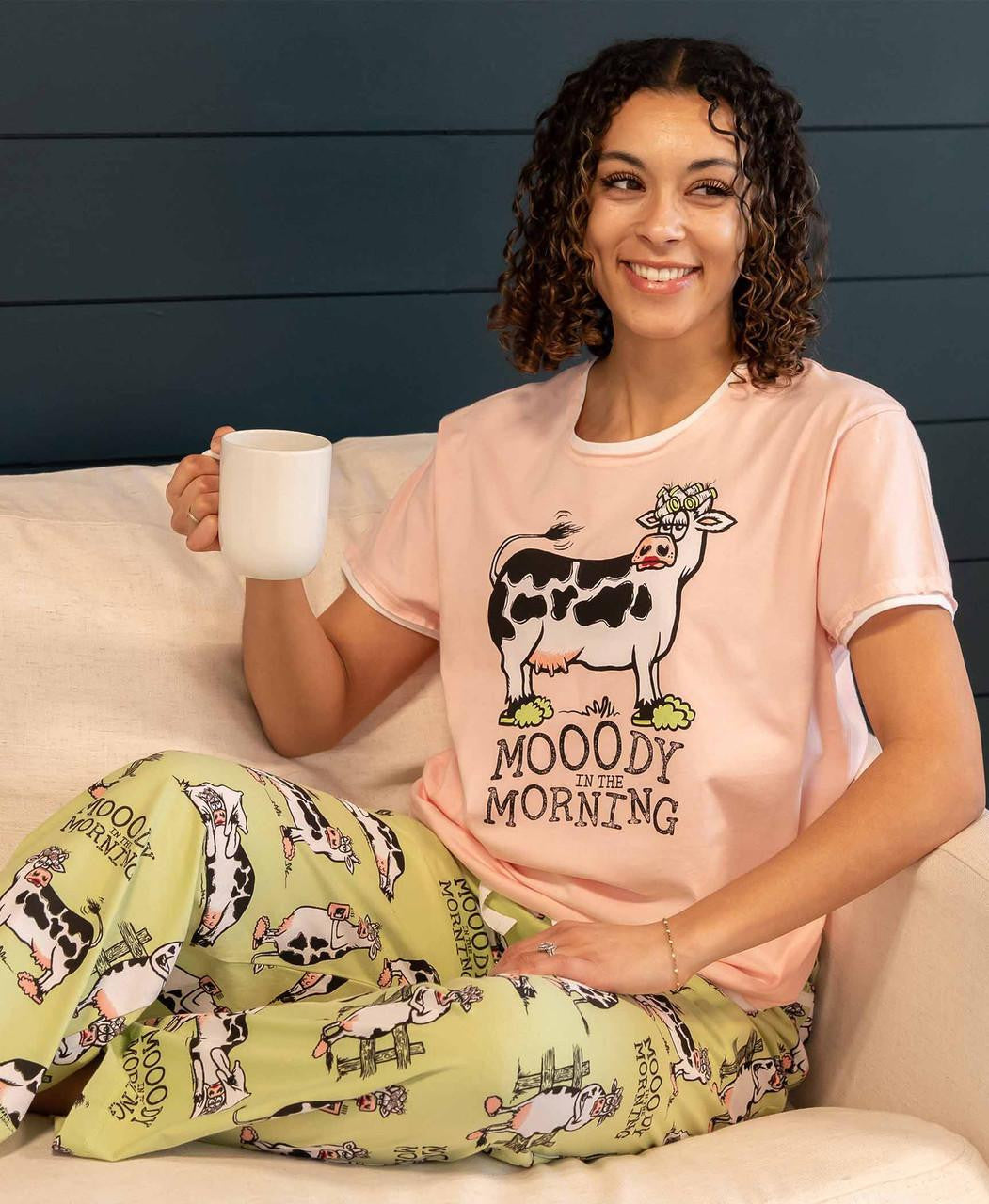 Moody In the Morning Cow PJ Pants