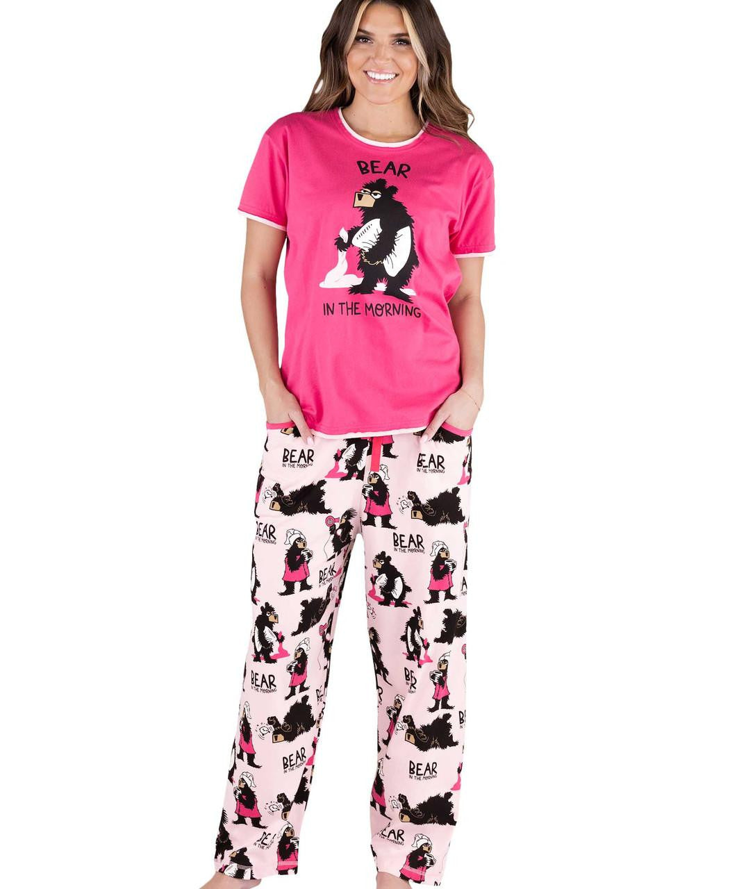 Pink Bear in the Morning PJ Top