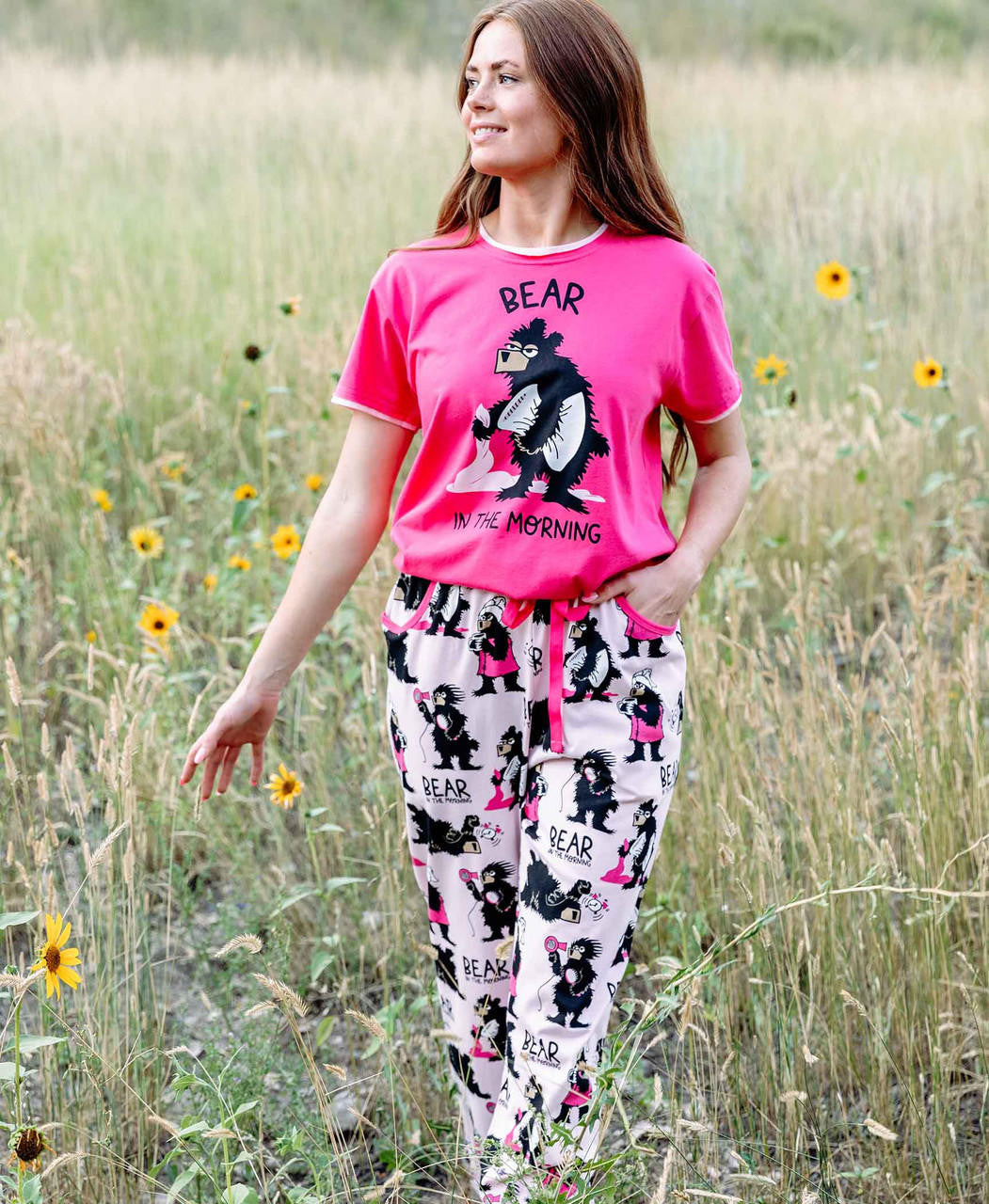 Pink Bear in the Morning PJ Pant