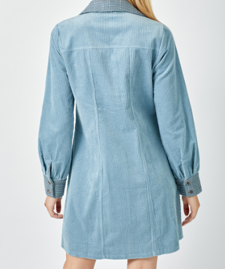 Abby's Corduory Coat Dress - Blue