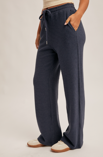 Navy Waffle Pants