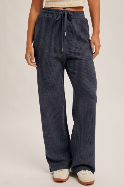 Navy Waffle Pants