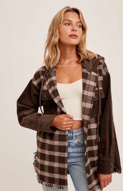 Mocha Mood Hooded Shacket