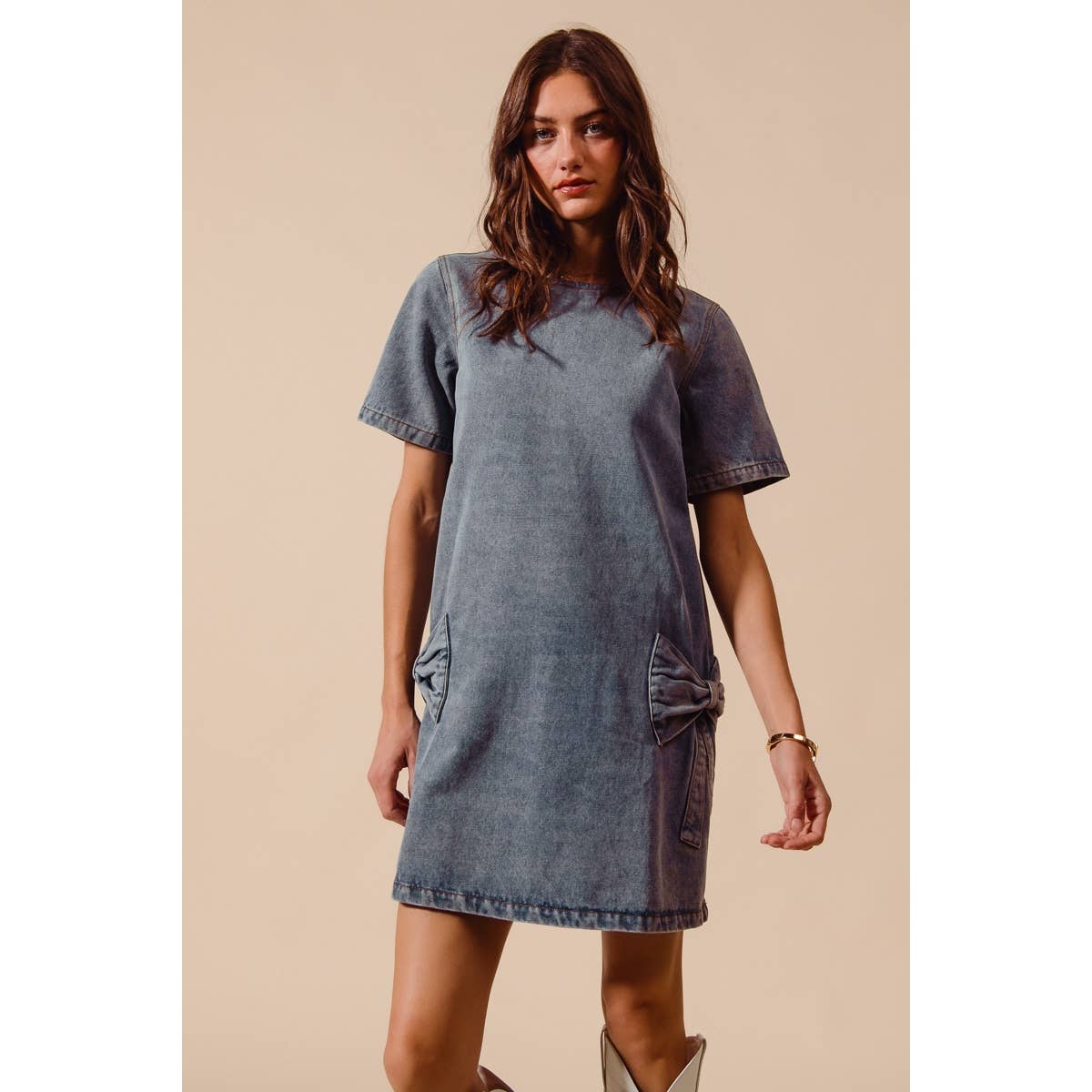 Playful Bow Tee Dress