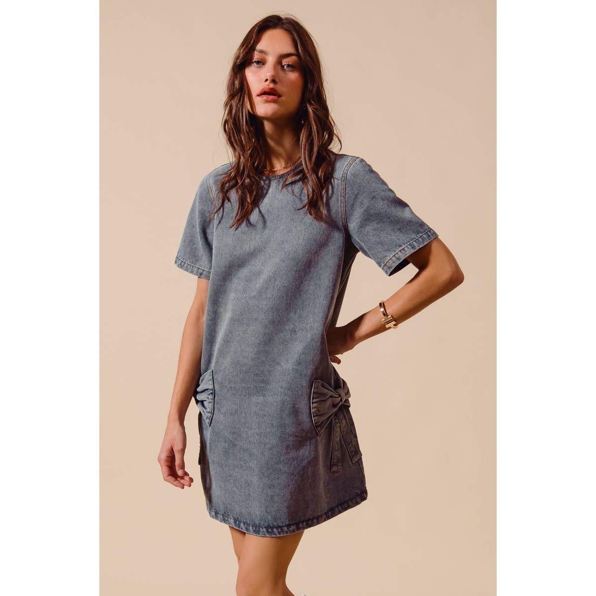 Playful Bow Tee Dress