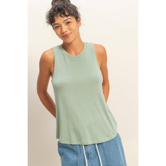 Simple Comfort Tank - Sage Green