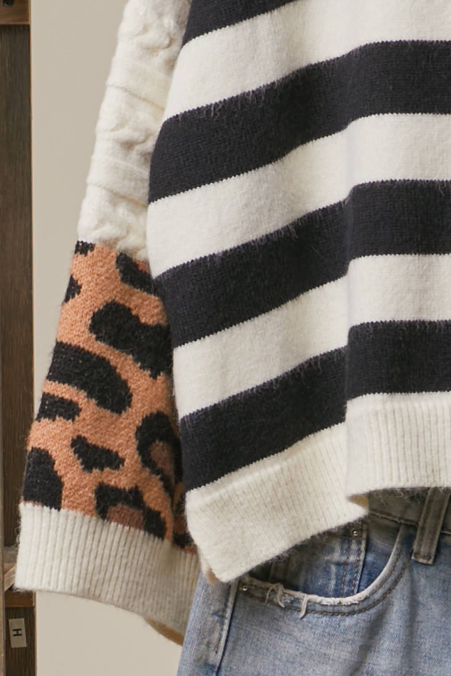 Bold Stripe and Leopard Cardigan
