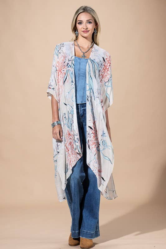 Airy Floral Kimono