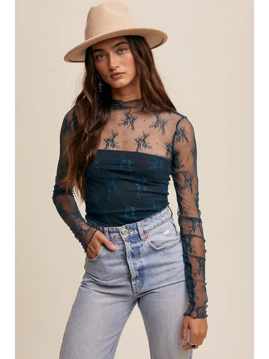 Lace Longsleeve - Teal